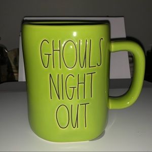 Rae Dunn : green “Ghouls Night out” mug 🪦🧟‍♀️